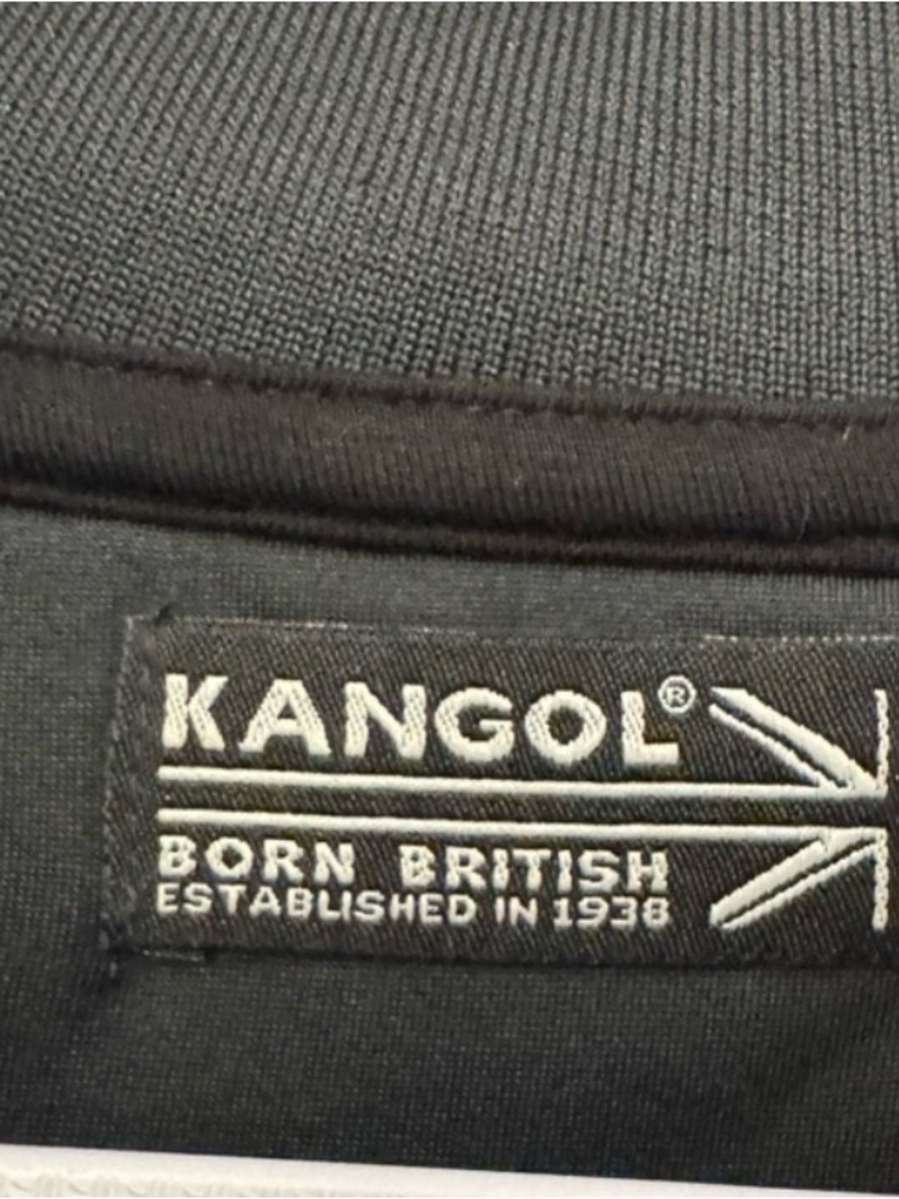 Kangol Black Zip-Front Bomber Jacket with Embroidered Logo - Picture 4 of 4
